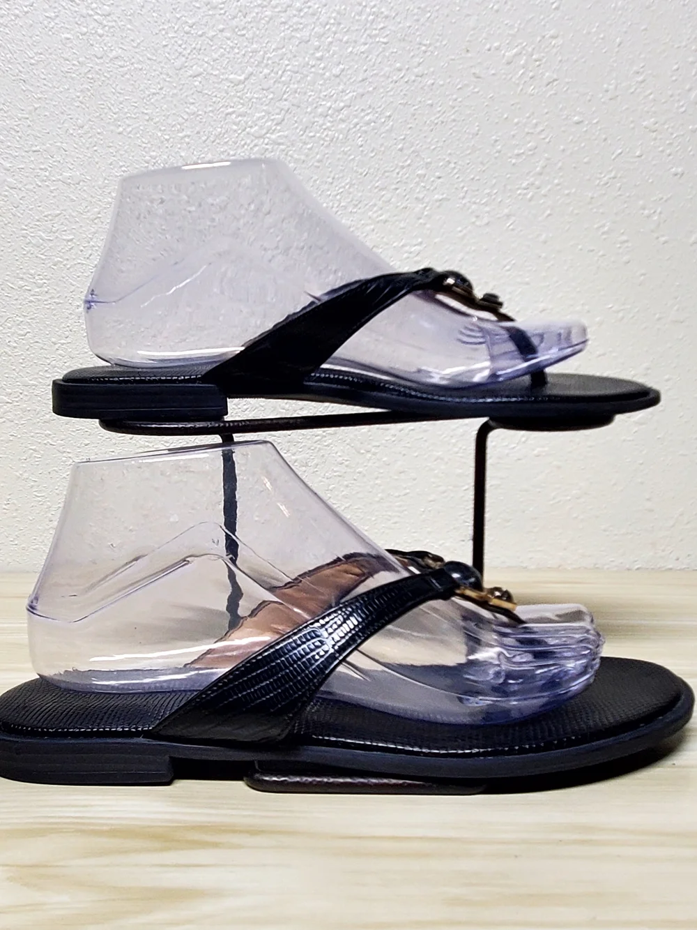 Naturalizer Black Thong Sandals with Gem Accent - Picture 5 of 10